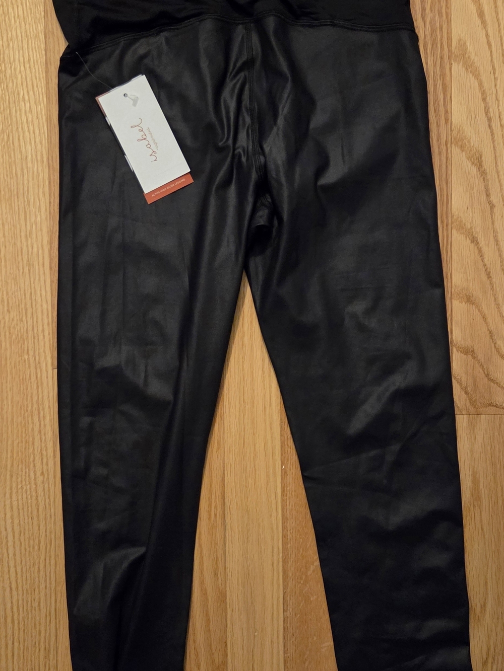 NWT Ingrid + Isabel Black Active High Gloss Maternity Leggings